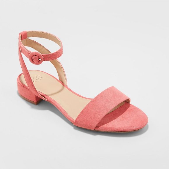 A NEW DAY / WINONA Shoes - BRAND NEW Ankle Strap Sandal Pink Block Heel